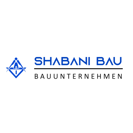 Logo von Shabanai Bau, einem Bauunternehmen, mit grafischem Design und Schriftzug.